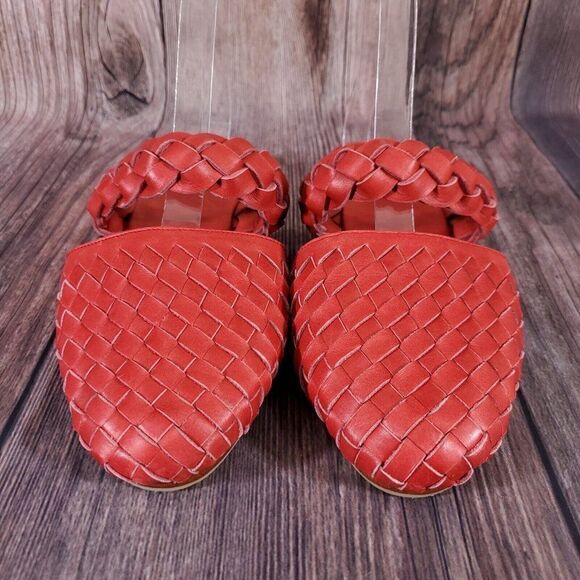 Elf Sea Escape Slide Sandals Womens Size 9 Made By Hand Red Leather - Picture 3 of 12